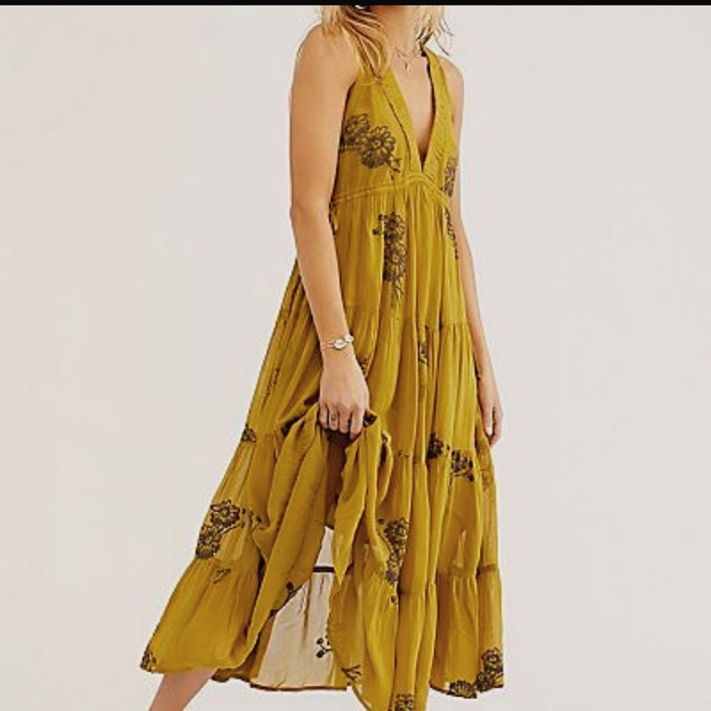 Free People Run Away With Me Embroidered Dress